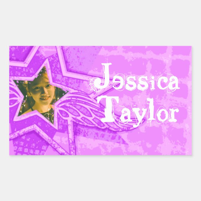 Ado filles nommé violet rose id étiquette autocoll (Devant)