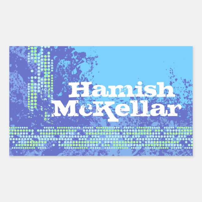 Ado garçons nom de sport bleu id étiquette autocol (Devant)