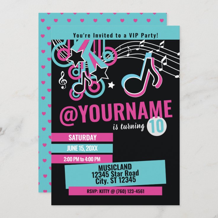 Ado Music Star Invitation D Anniversaire Zazzle Fr