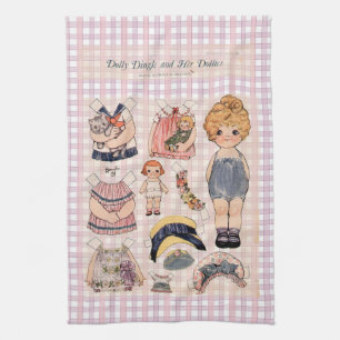 Adoable Vintage Images Rose En vichy Serviettes de