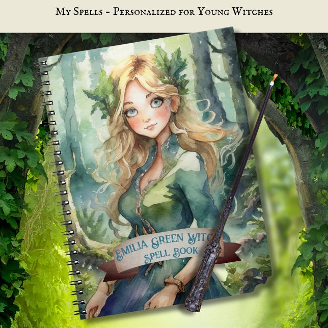 Adolescent Verte sorcière Spells Livre Grimoire (Créateur téléchargé)