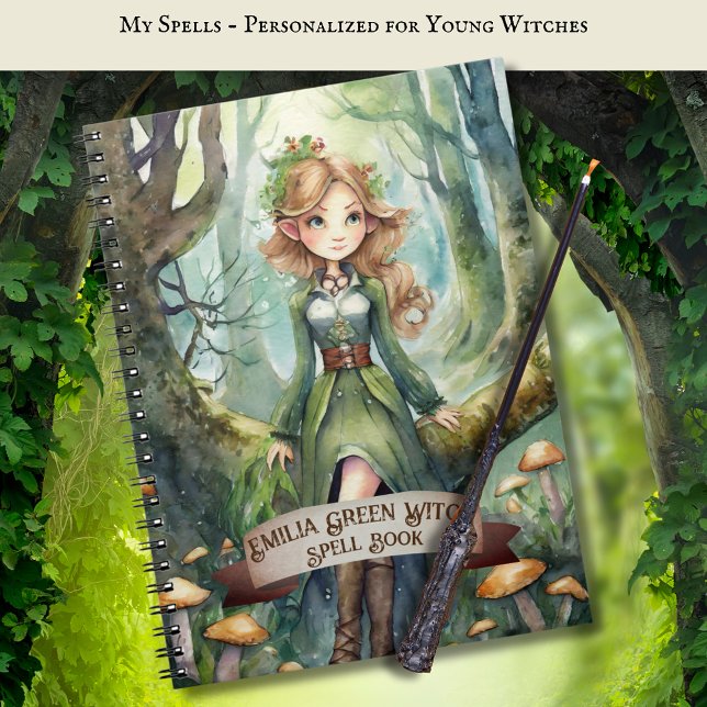 Adolescent Verte sorcière Spells Livre Grimoire (Créateur téléchargé)