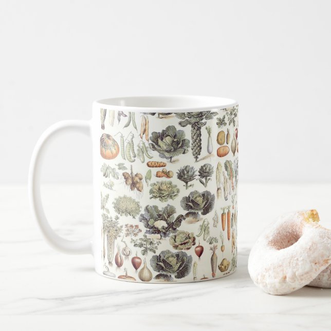 Adolphe Millot Légumes Motif Mug de café (Avec donut)