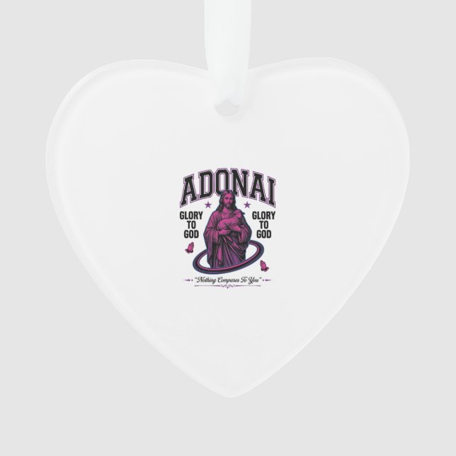 Adonai Gloire à Dieu Design Vectoriel Chrétien Vin (devant)
