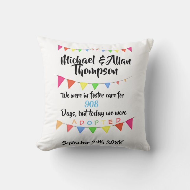 Adopté de l'accueil - coussin nommé fait sur (Recto)
