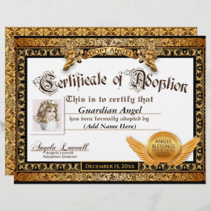 Adopter Angels™ Certificat d'adoption