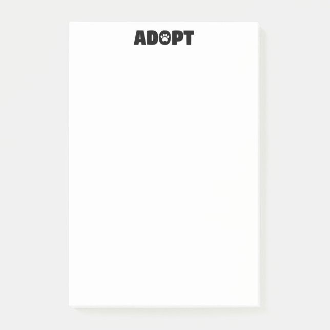 Adopter l'Empreinte de patte Secourt 4 x 6 Post-it (Devant)