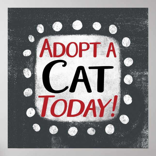 Adopter Un Chat Aujourd'Hui Poster Mur Art (Devant)