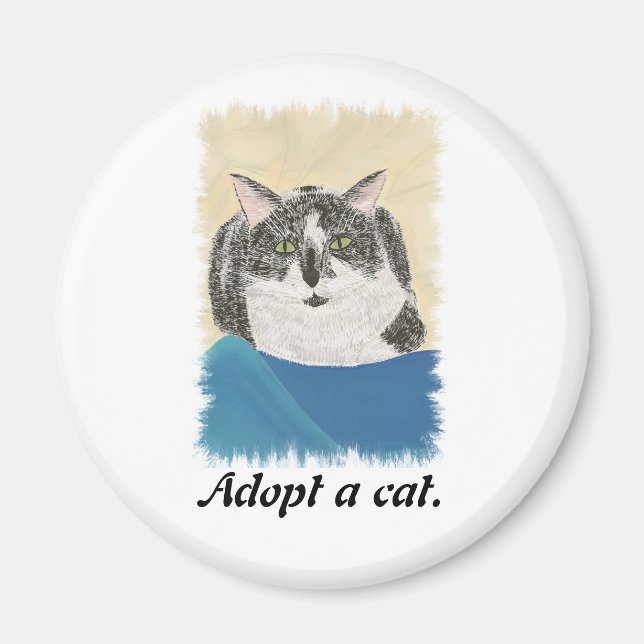 Adopter un magnet de promotion du chat (Devant)