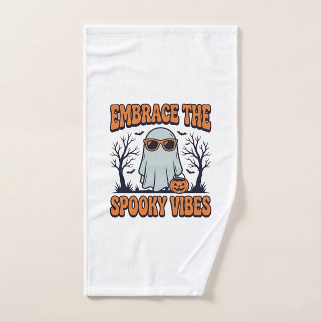 Adoptez la chemise Halloween fantôme des vibration (Serviette à main)