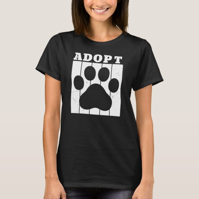 Adoptez le t-shirt noir et blanc (Devant)