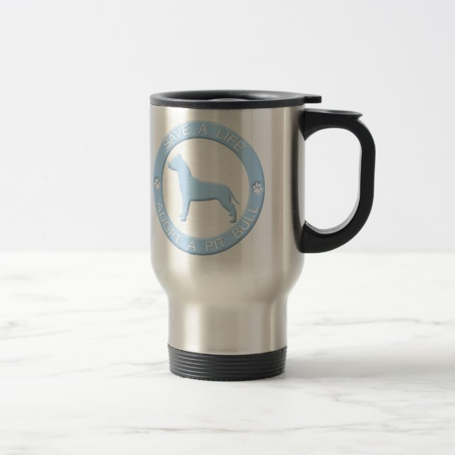 Adoptez une tasse de voyage de pitbull (Droit)