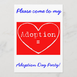 Adoption = Amour White Adoption Day Invitation
