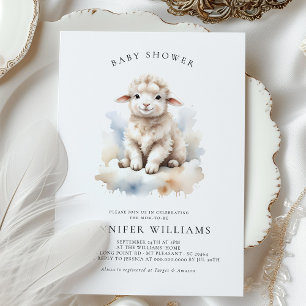 Adorable agneau bébé douche Invitations