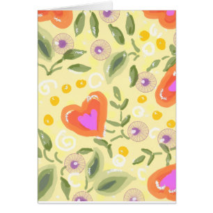 Adorable art populaire coeur de gratitude CARD