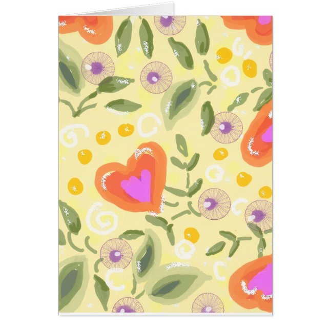 Adorable art populaire coeur de gratitude CARD (Devant)
