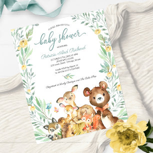 Adorable Baby shower de bois Invitation budgétaire