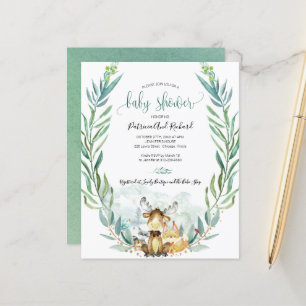 Adorable Baby shower de bois Invitations budgétair