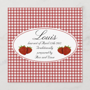 Adorable Baby shower de fraise Invitation