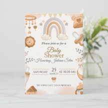 Adorable Baby Shower Invitations avec une eau douc