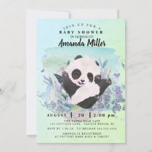 Adorable Baby shower Ours Panda Invitation