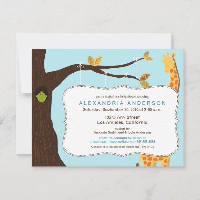 Adorable Baby Tree Baby shower Invitation (aqua) (Devant)