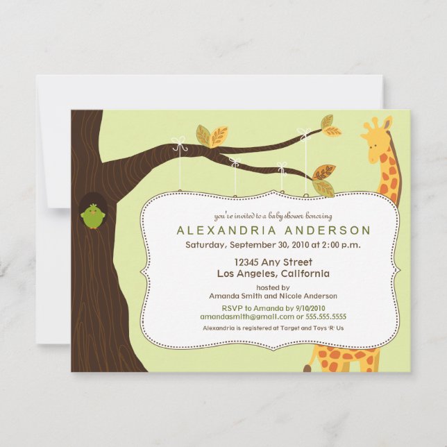 Adorable Baby Tree Baby shower Invitation (menthe) (Devant)