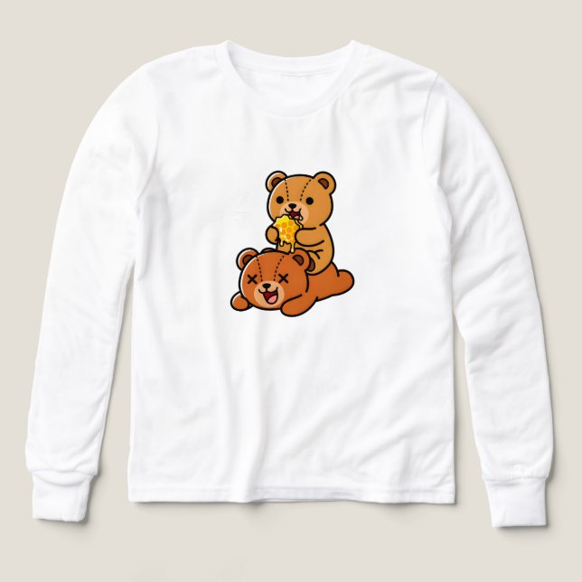 Adorable Bears Eating Sweet Honeycomb Cartoon (Motif recto)