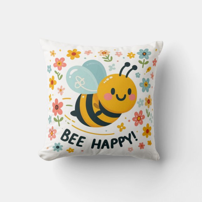 Adorable Bee Happy Coussin (Recto)