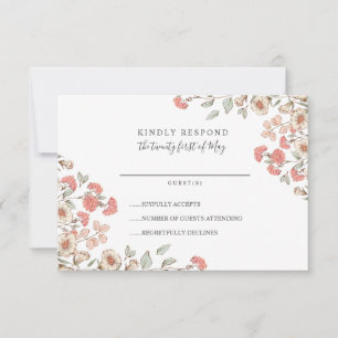 Adorable Blush fleur bunch Mariage RSVP