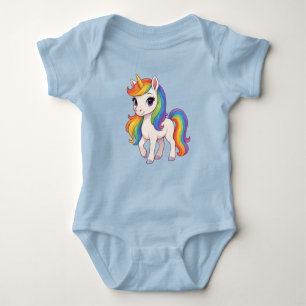 Adorable Body Manches Arc-en-ciel Licorne pour Béb