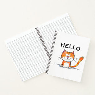 Adorable Carnet chat "Hello"
