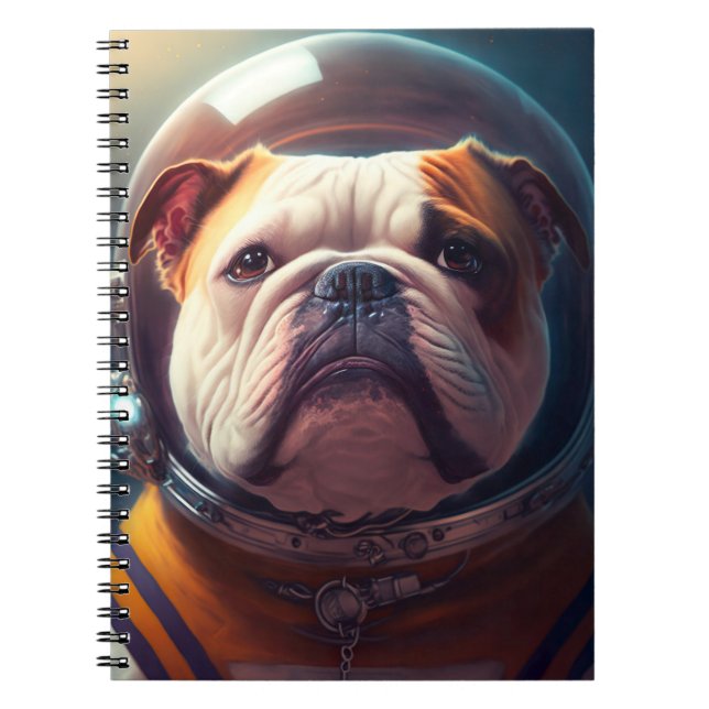 Adorable Carnet d'astronautes Bulldog (Devant)