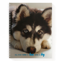 adorable carnet de chiot husky, pleine taille
