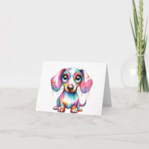 Adorable carte de chiot Whimsical Dachshund