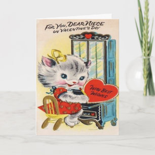 Adorable carte Vintage Saint Valentin pour la nièc