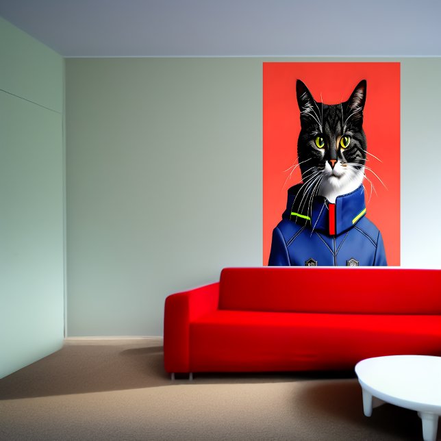 Adorable chat de pompier | AI Art Poster (Créateur téléchargé)