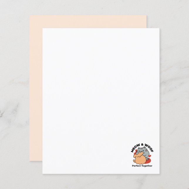 Adorable chat et chien Hug - Meow & Woof Design (Devant / Derrière)