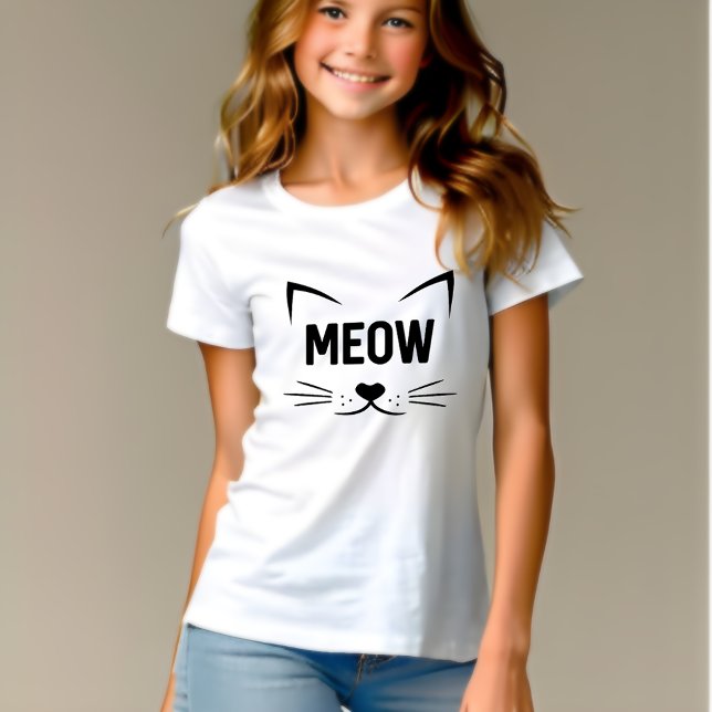 Adorable Chat Meow Kids Tshirt - Purr parfaitement (Let Your Child's Cuteness Roar with MEOW! 😺🐾)