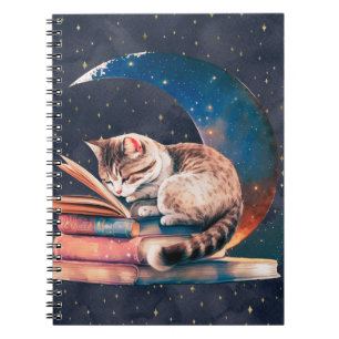 Adorable Chat sur la Lune Lire un livre