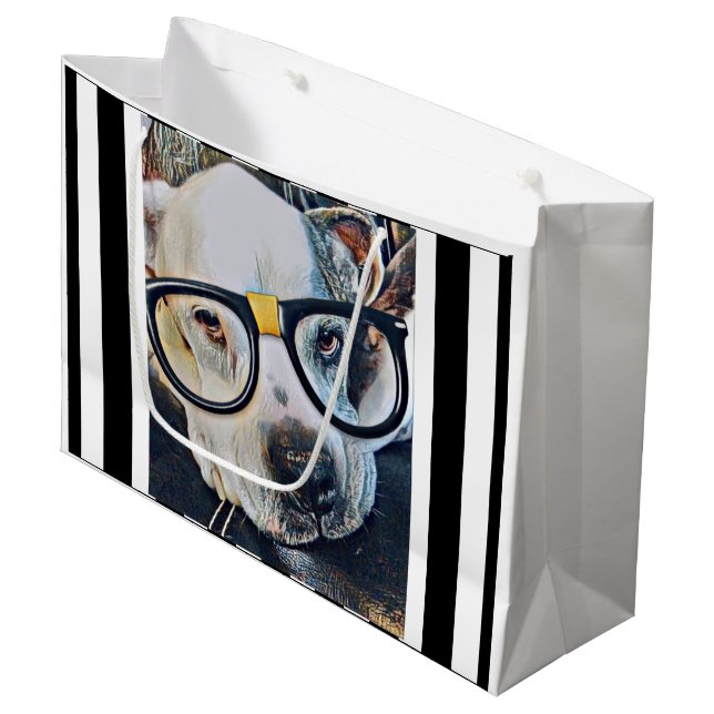 Adorable chien avec lunettes Sac cadeau  (Devant Angle)