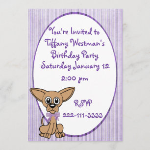 Adorable chien enfant Invitation d'anniversaire