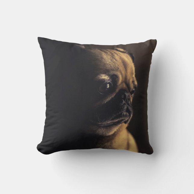 Adorable chiot chien carlin Jeter oreiller (Recto)