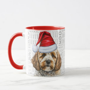Adorable Cockapo et Woof Art Christmas Mug