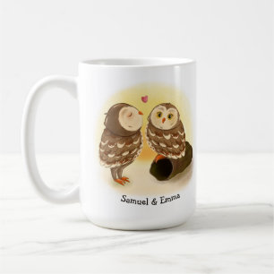 Adorable Couple de Chouette dans la Mug romantique