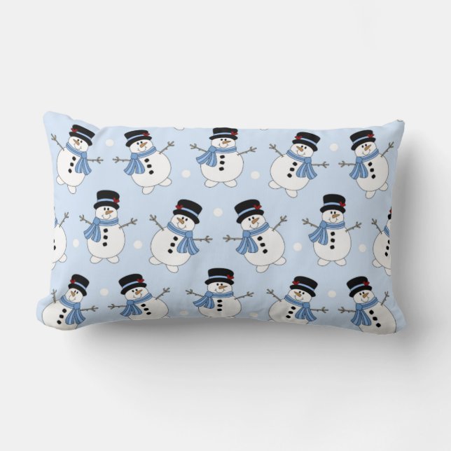 Adorable Coussin Blue Snowman (Recto)