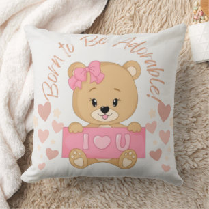 Adorable Coussin d'ours en peluche pour bébés fill
