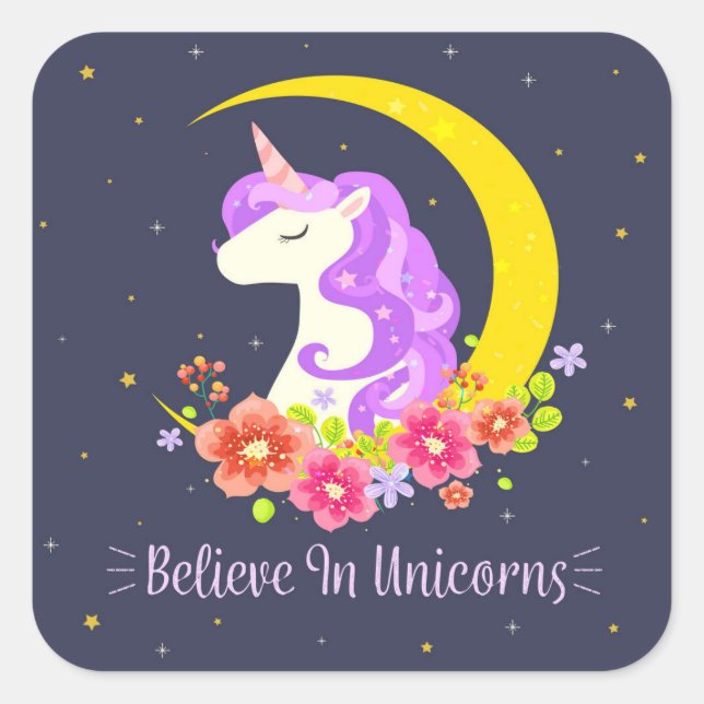 Adorable croire en Unicorns Sticker Seal (Devant)