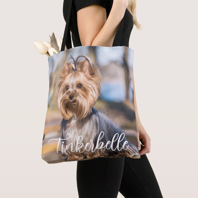 Adorable Custom Pet Photo with Name Tote Bag (Créateur téléchargé)