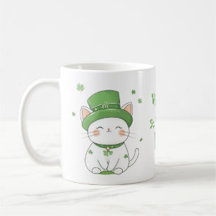 Adorable Cute Kawaii Chat St. Patrick’s Day Mug